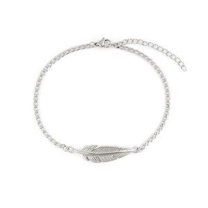 Men's Handcrafted Anklet, Wax Cord, Stainless Steel, Adjustable